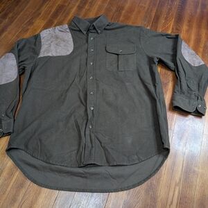 Boyt Harness Company Shooting Shirt Mens 2XL Green Chamois Elbow Patches XXL